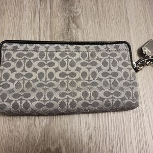 Coach Black and Silver Wristlet